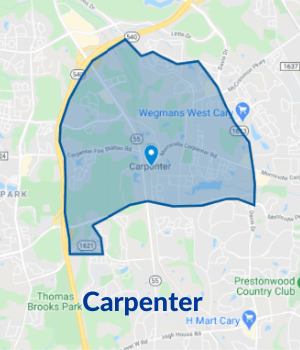 Carpenter Service Area Map