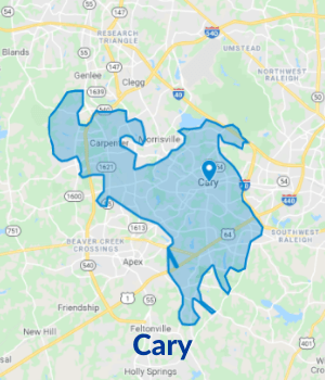 Cary Service Area Map
