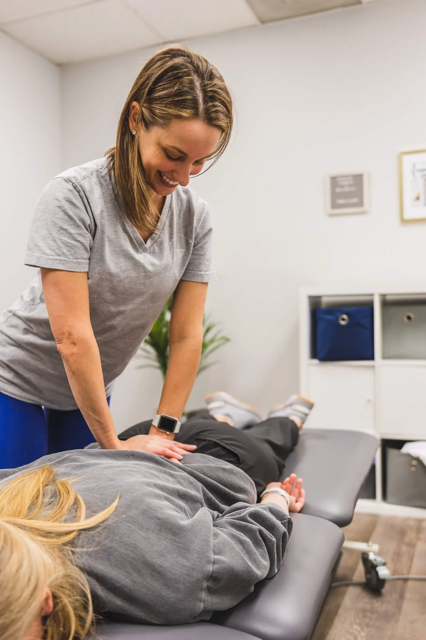 Dr. Renee Doddington performing manual therapy on a patient at Well Equipt Physical Therapy
