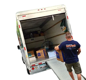 Movers loading and unloading items